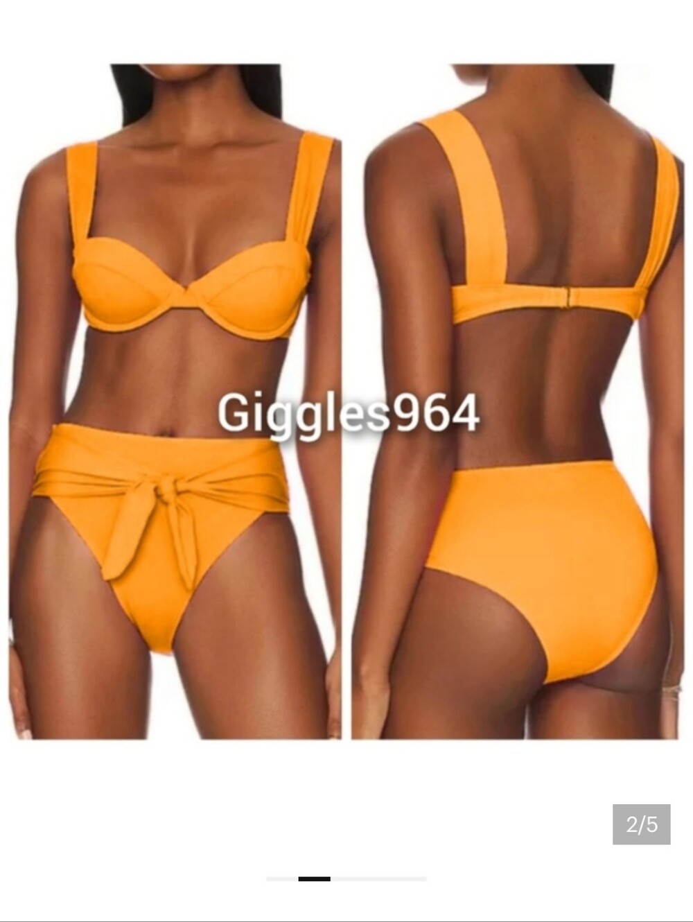 WeWoreWhat Claudia Riviera Bikini Set Carrot Orange